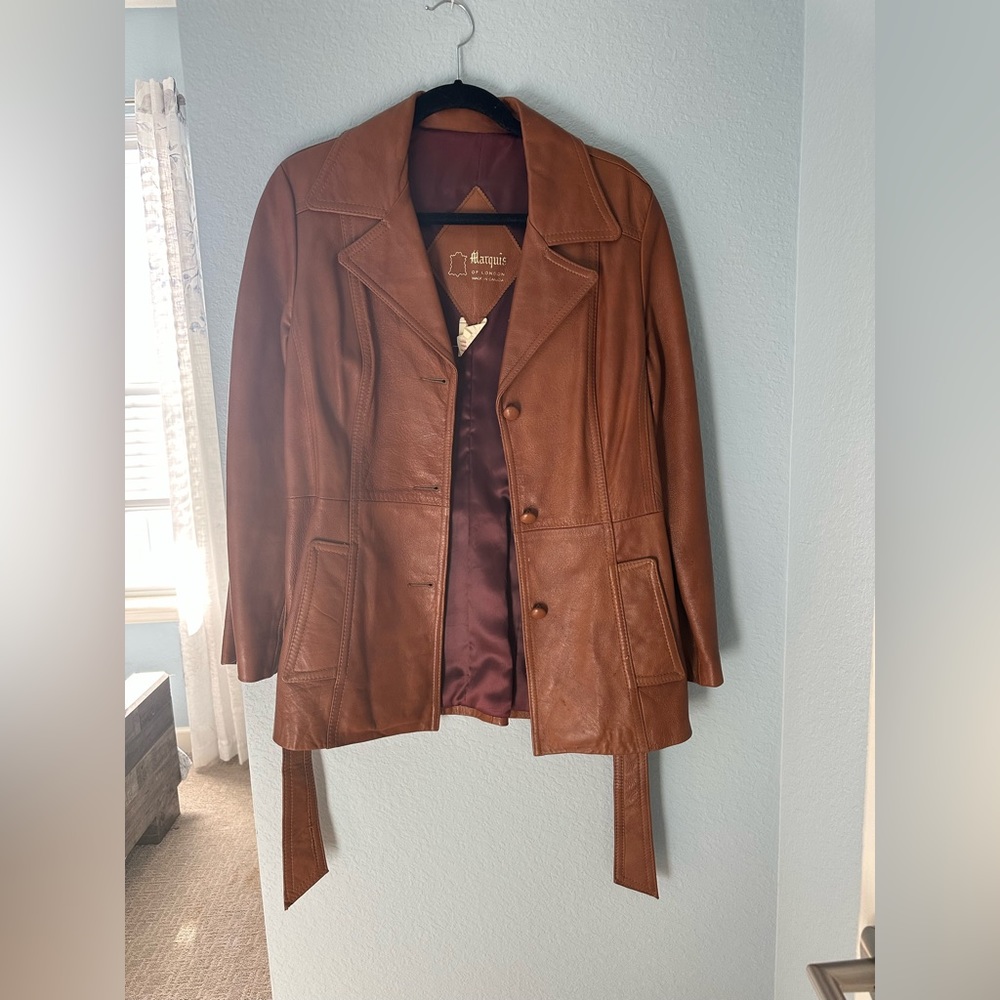 Marquis belted leather jacket size 14